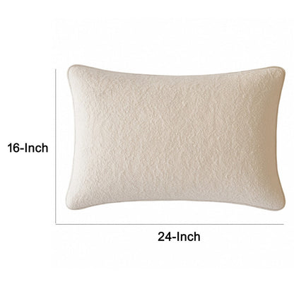 Hez Lumbar Throw Pillow, Plush Ivory Textured Fabric