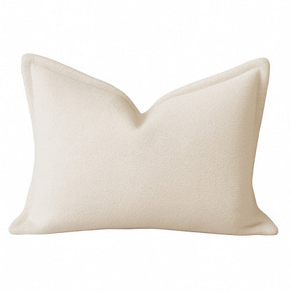 Hez Lumbar Throw Pillow, Flexible Ivory Fabric with Tailored Edges