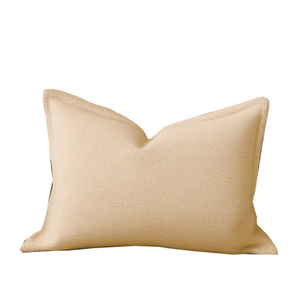 Hez Lumbar Throw Pillow, Flexible Ivory Fabric with Tailored Edges