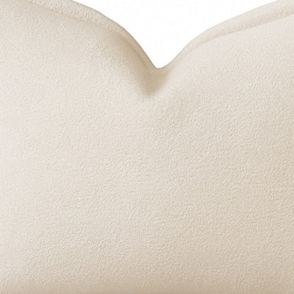 Hez Lumbar Throw Pillow, Flexible Ivory Fabric with Tailored Edges