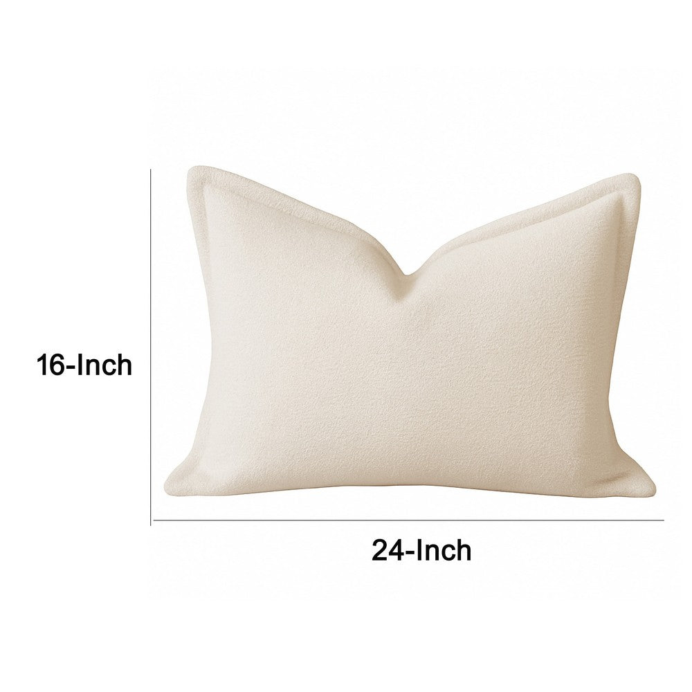 Hez Lumbar Throw Pillow, Flexible Ivory Fabric with Tailored Edges