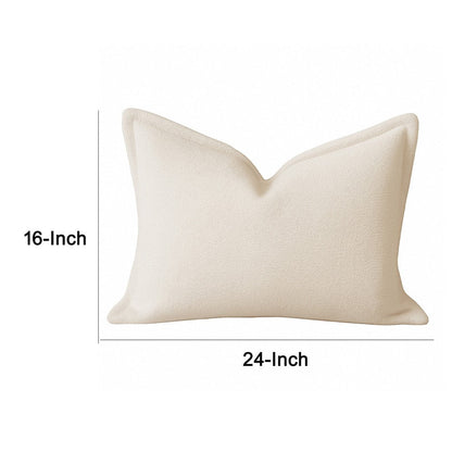 Hez Lumbar Throw Pillow, Flexible Ivory Fabric with Tailored Edges