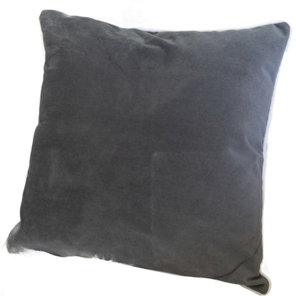 Rola Square Throw Pillow, Let It Snow Embroidery, Gray Cotton 20 Inch