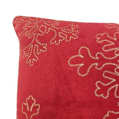Rola Square Throw Pillow, Gold Snowflake Embroidery