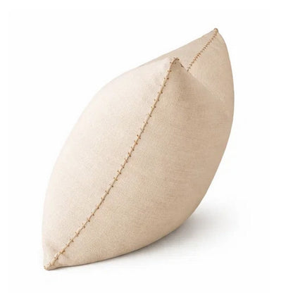 Niva Square Throw Pillow, Linen-Like Ivory