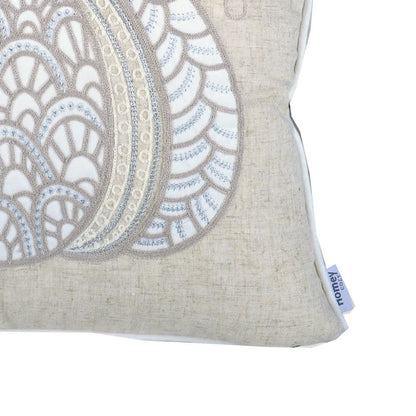 Niva Square Throw Pillow, Lace Embroidered Pumpkin