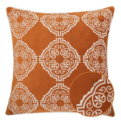 Niva Square Throw Pillow, Damask Embroidery