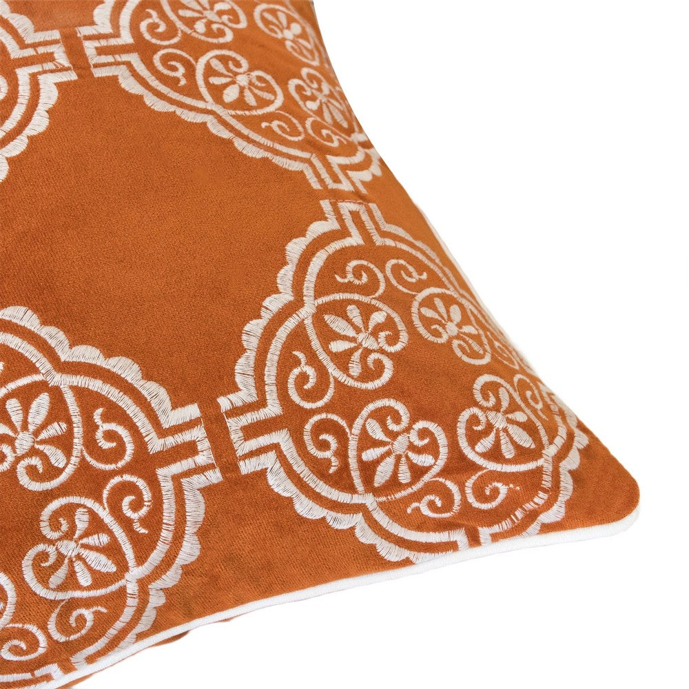 Niva Square Throw Pillow, Damask Embroidery