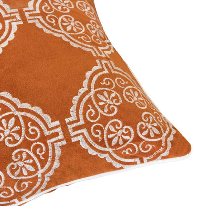 Niva Square Throw Pillow, Damask Embroidery