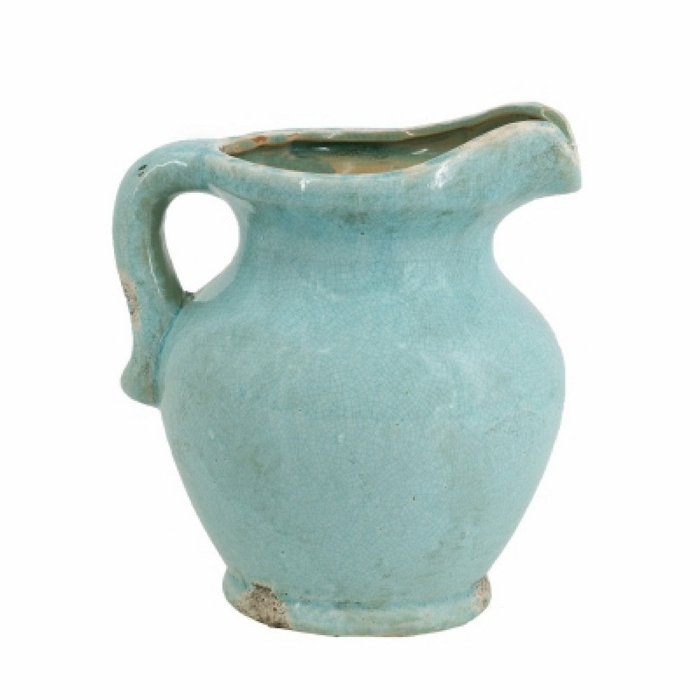 Tery Decorative Flower Vase with Handle, 9 Inch
