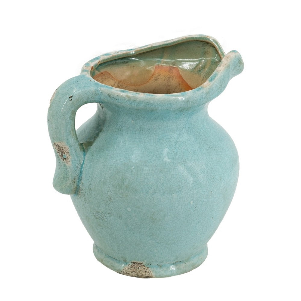 Tery Decorative Flower Vase with Handle, 9 Inch