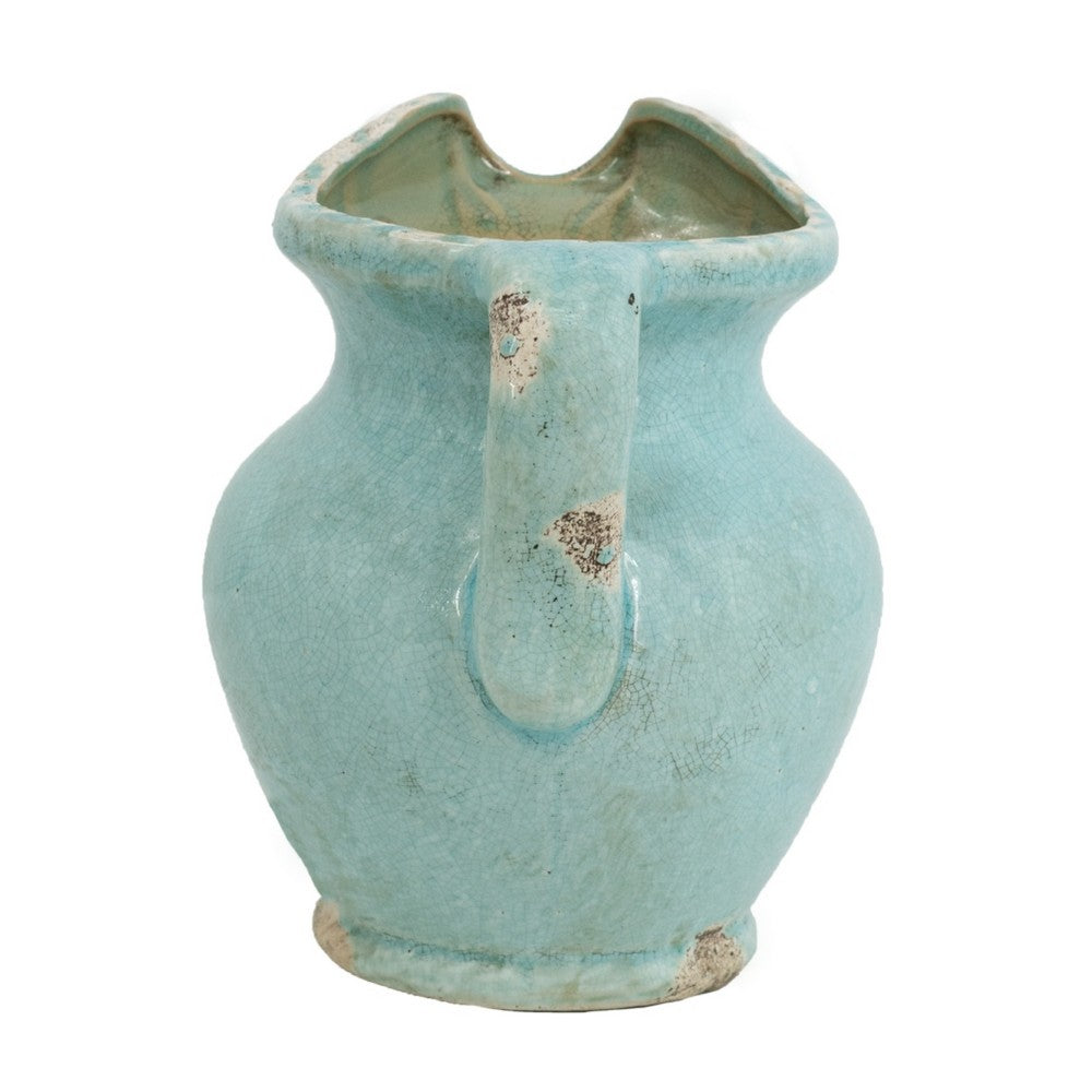 Tery Decorative Flower Vase with Handle, 9 Inch