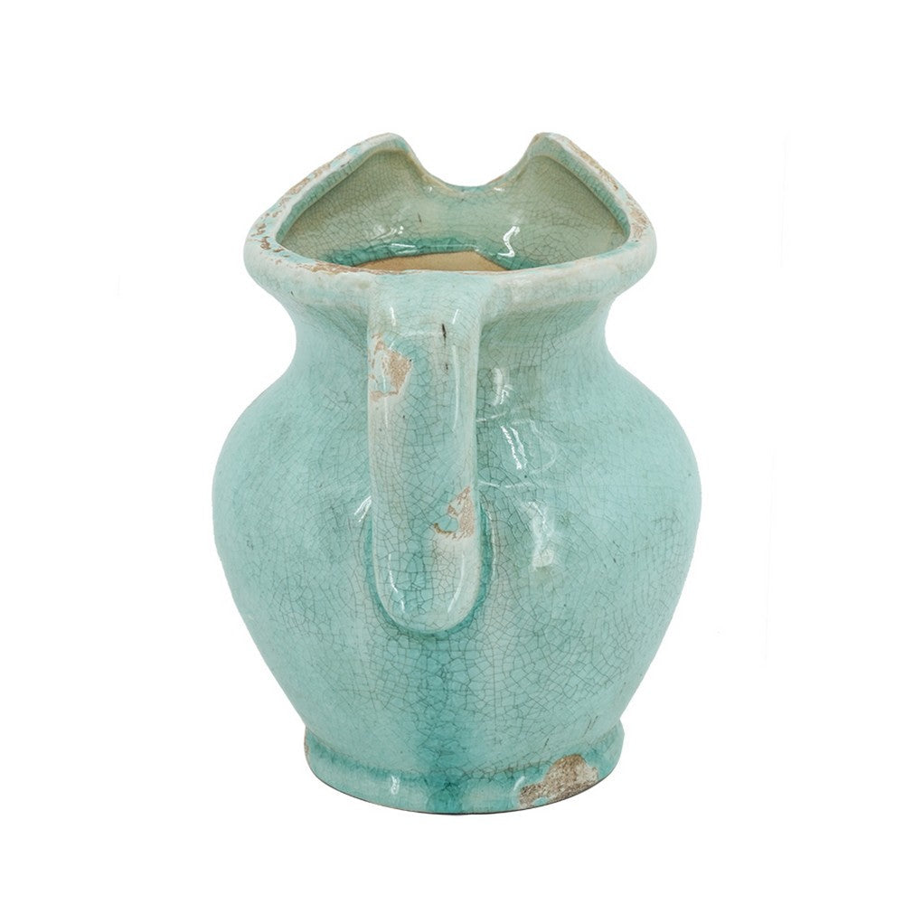 Tery Decorative Flower Vase with Handle, 9 Inch