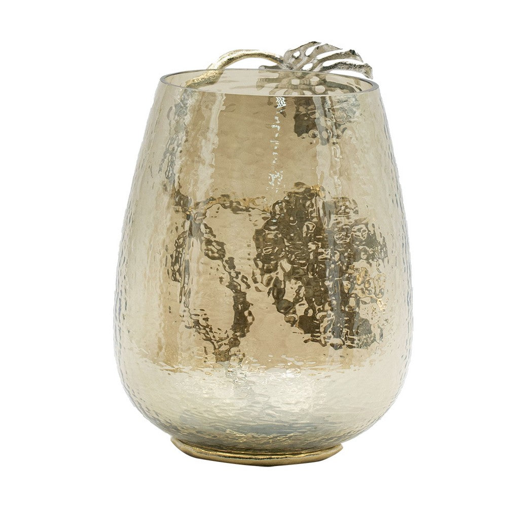 Azra Decorative Vase with Aluminum Leaf Handle