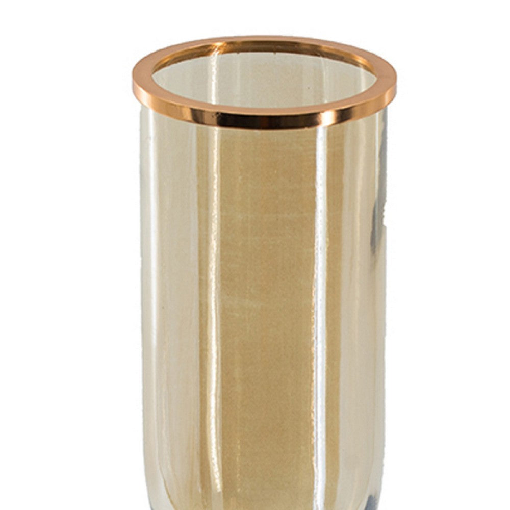 Kylie Decorative Vase with White Marble Base, Aluminum