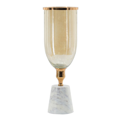 Kylie Decorative Vase with White Marble Base, Aluminum
