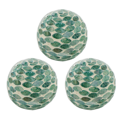 Sunny Decorative Ball Set of 3, Capiz Shell Details
