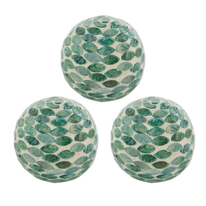 Sunny Decorative Ball Set of 3, Capiz Shell Details