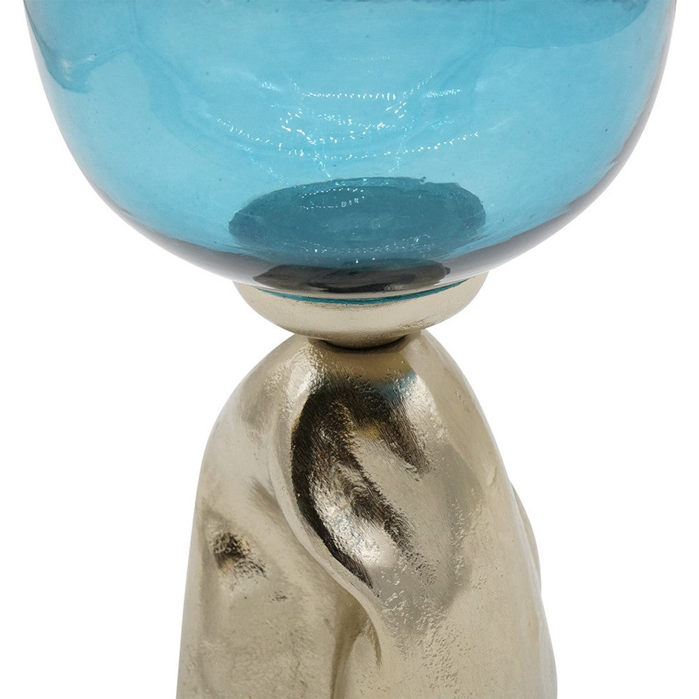 Joane Tall Decorative Vase, Gold Aluminum Stand