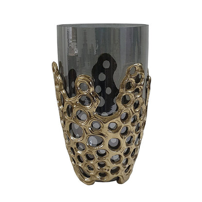 Brian Decorative Vase with Naturalist Gold Aluminum