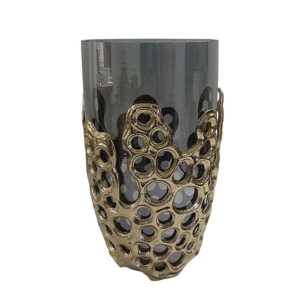 Brian Decorative Vase with Naturalist Gold Aluminum