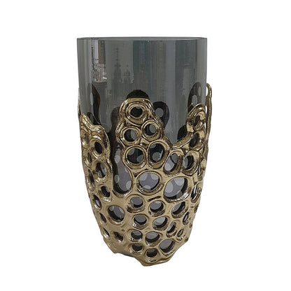 Brian Decorative Vase with Naturalist Gold Aluminum
