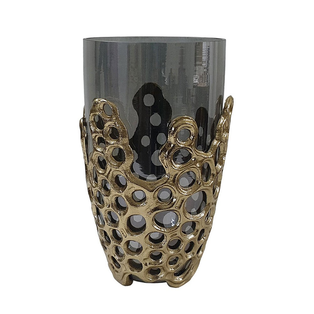 Brian Decorative Vase with Naturalist Gold Aluminum