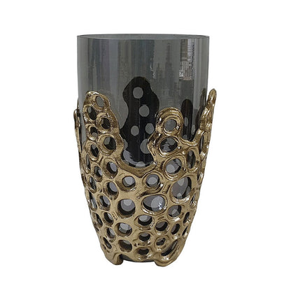 Brian Decorative Vase with Naturalist Gold Aluminum