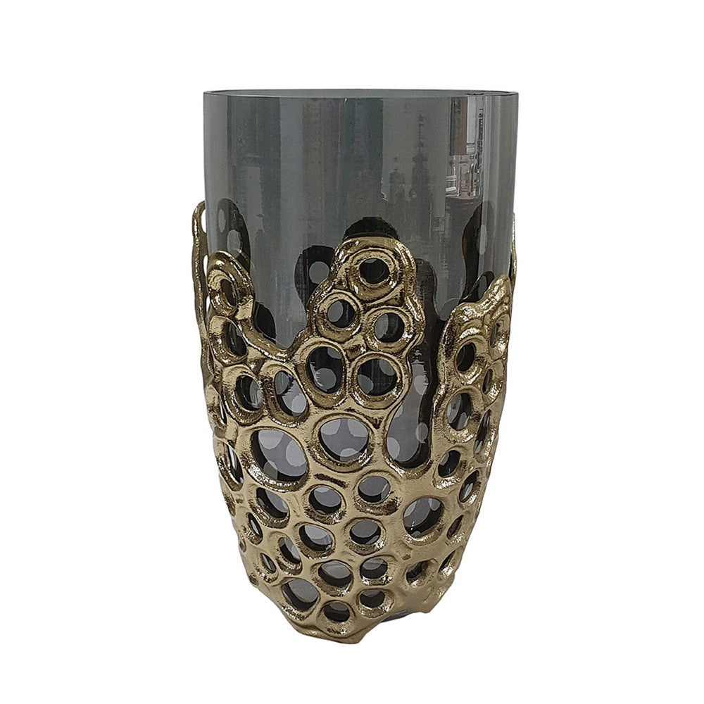 Brian Decorative Vase with Naturalist Gold Aluminum