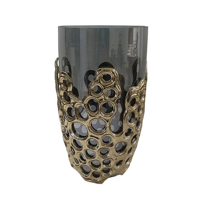 Brian Decorative Vase with Naturalist Gold Aluminum