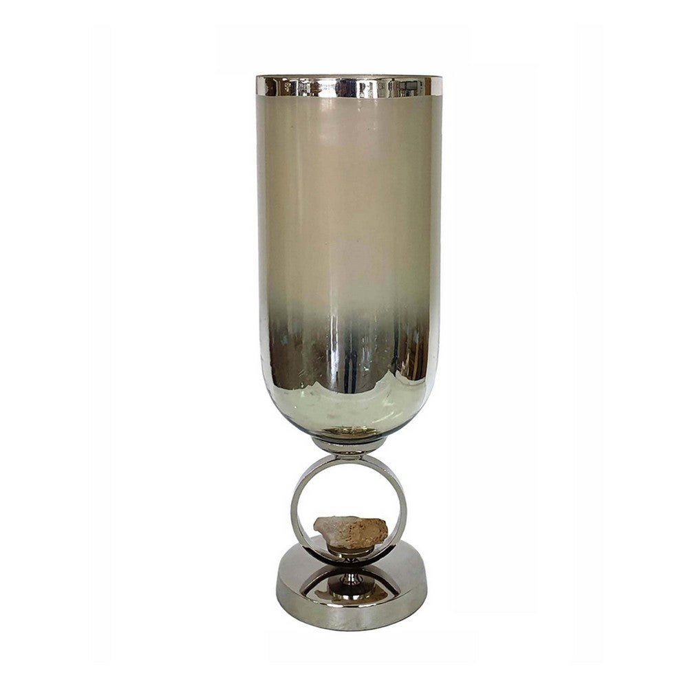 Cleo Small Vase, Metal Accent