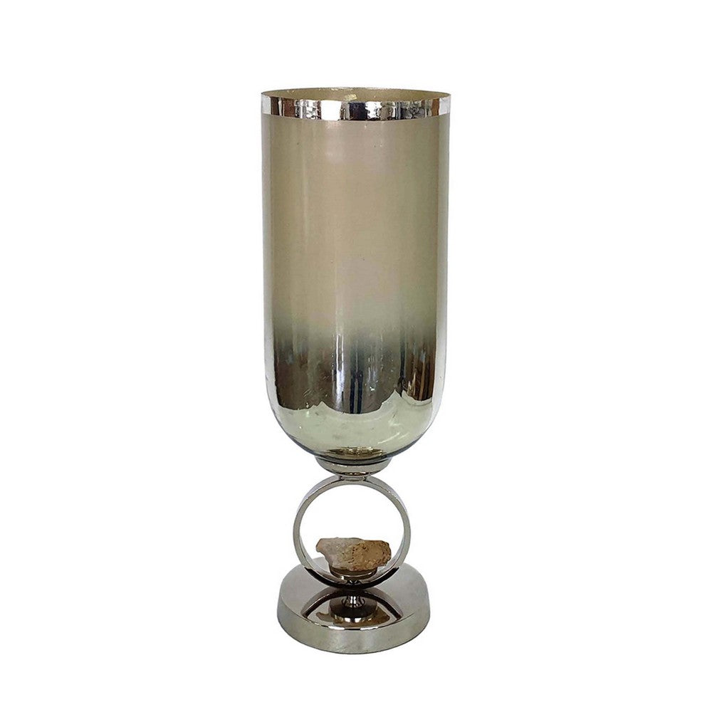 Cleo Small Vase, Metal Accent
