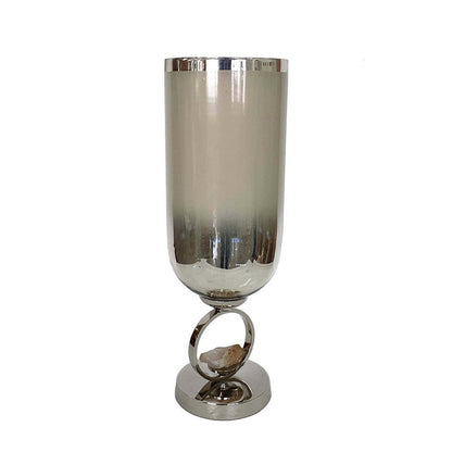 Cleo Small Vase, Metal Accent