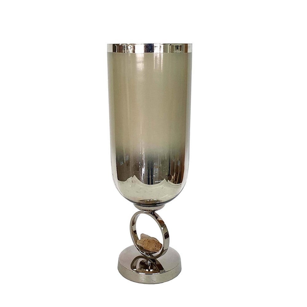 Cleo Small Vase, Metal Accent