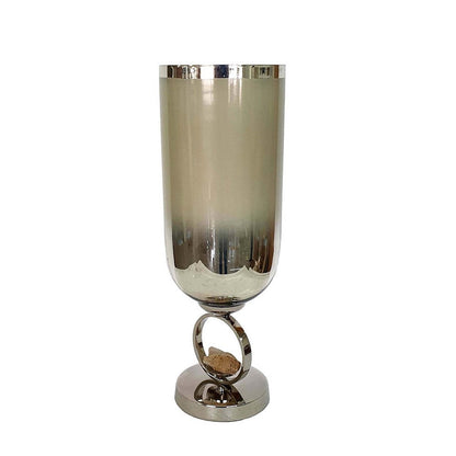 Cleo Small Vase, Metal Accent