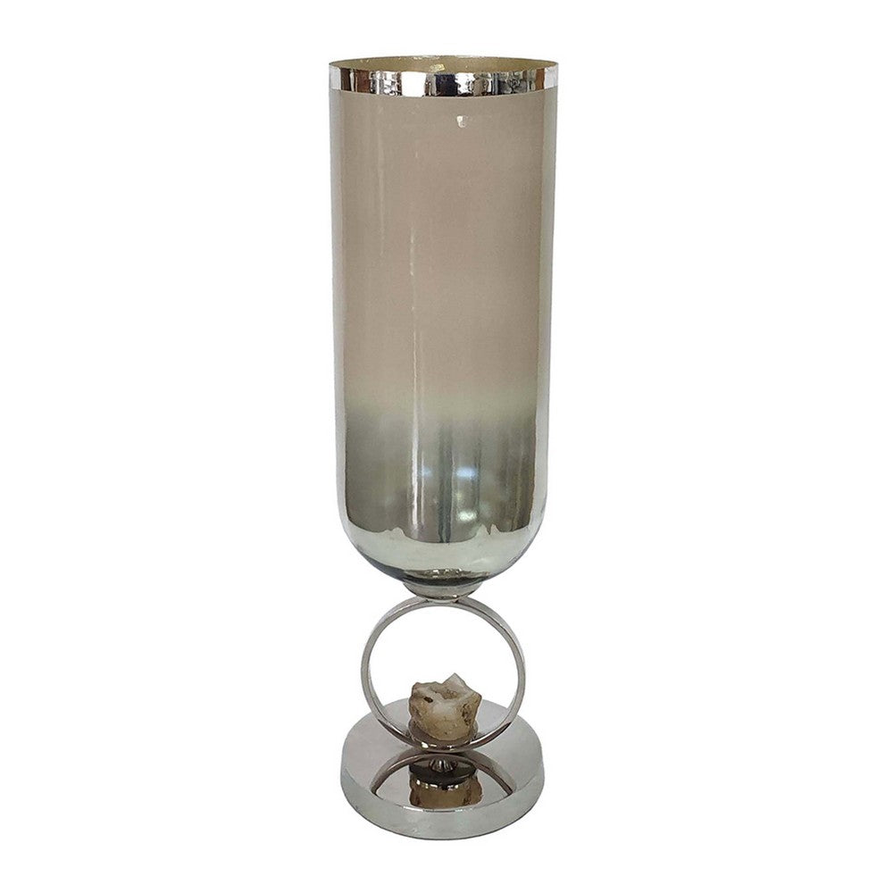 Cleo Large Vase, Metal Accent