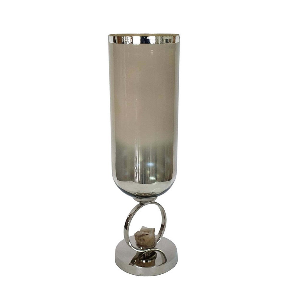 Cleo Large Vase, Metal Accent