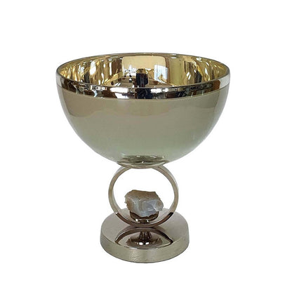 Chery Decorative Bowl, Open Ring Design, Silver Finish
