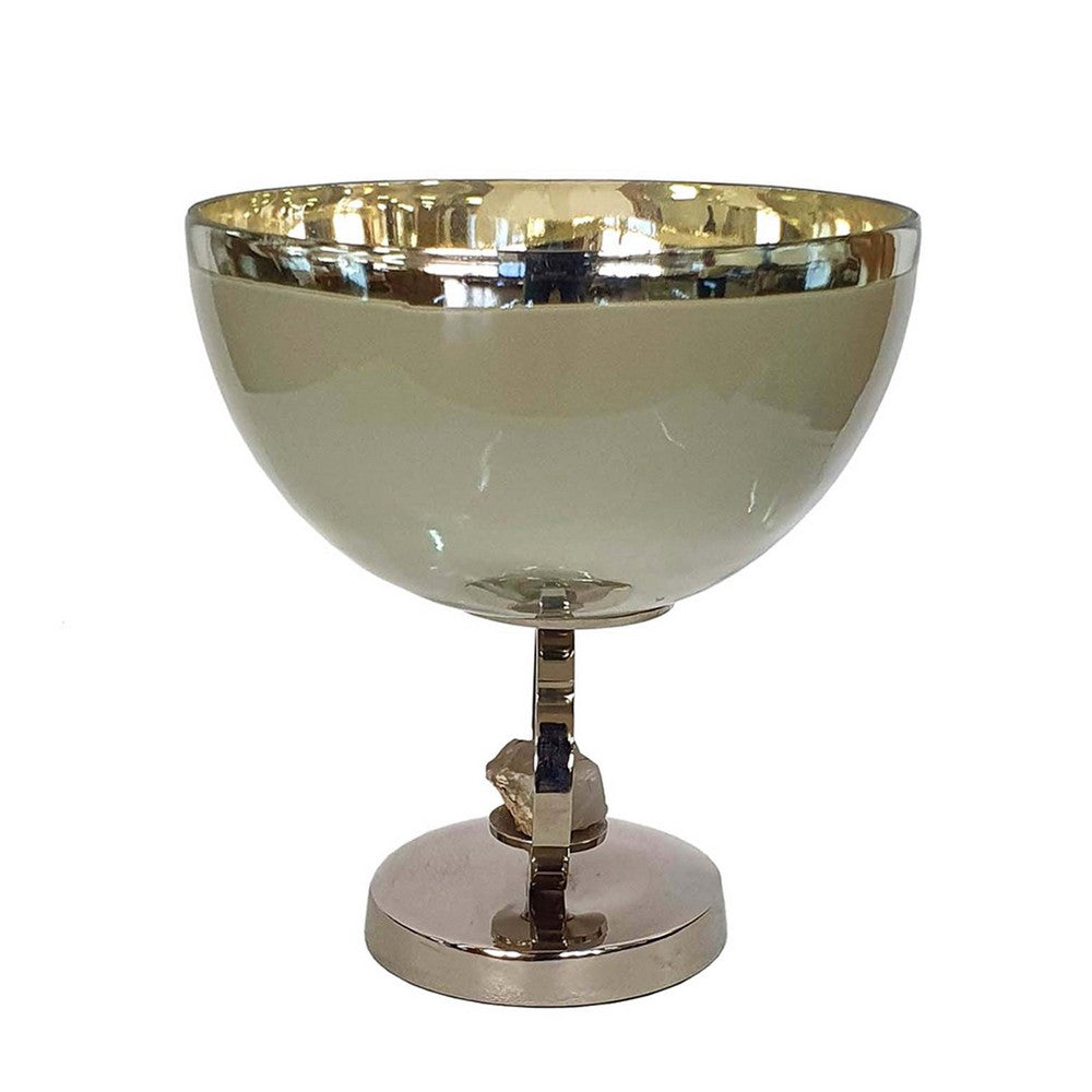 Chery Decorative Bowl, Open Ring Design, Silver Finish