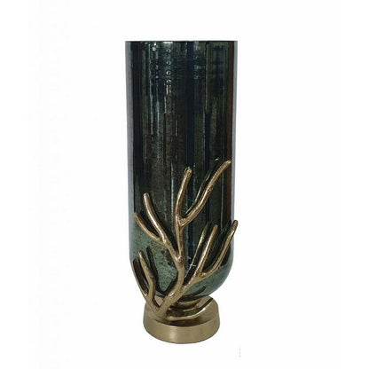 Jenise Large Vase with Gold Aluminum Leaf Accent