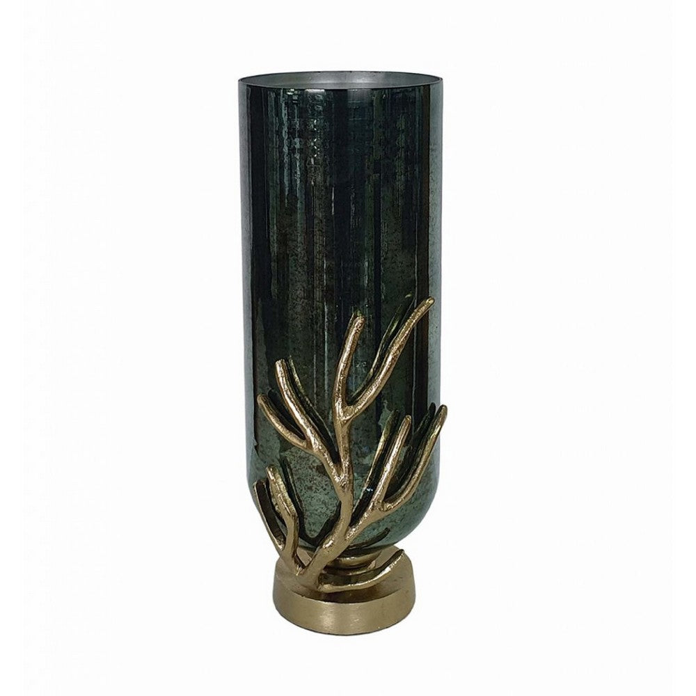 Jenise Large Vase with Gold Aluminum Leaf Accent