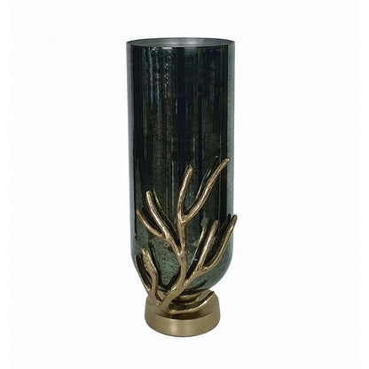 Jenise Large Vase with Gold Aluminum Leaf Accent