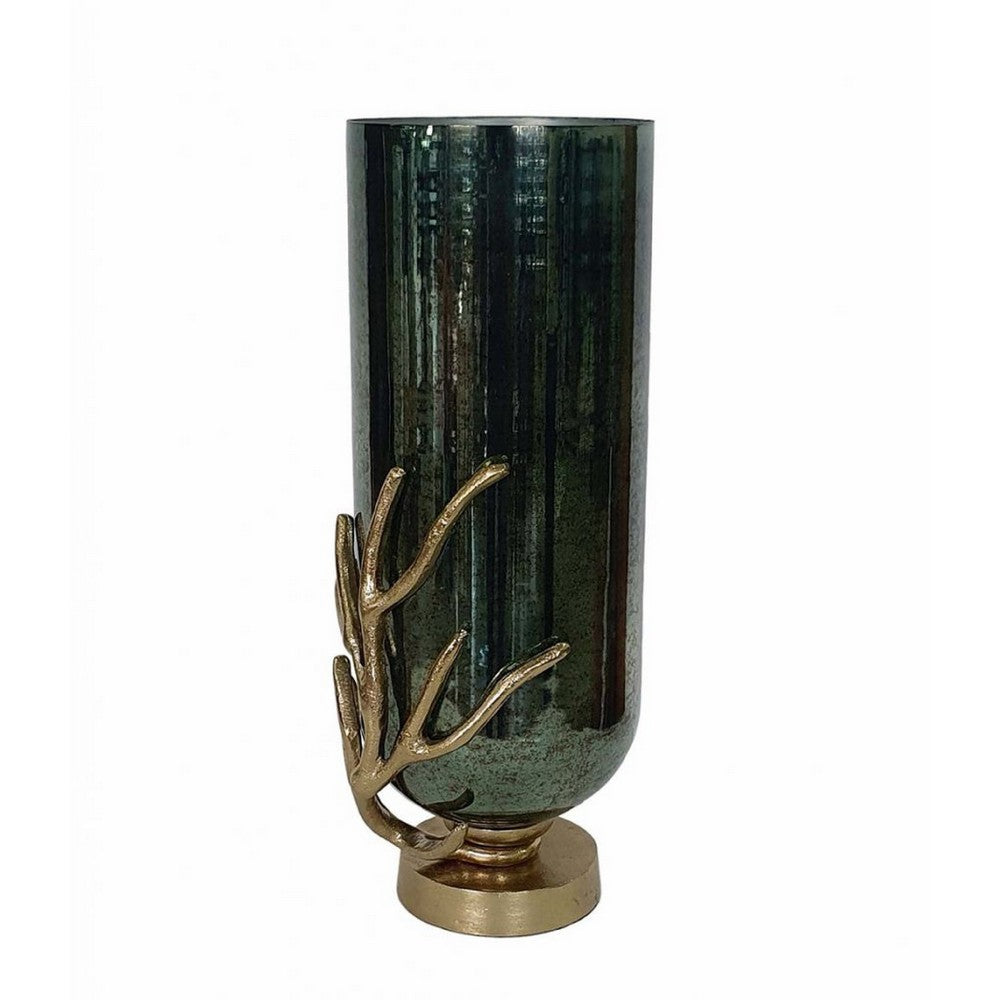 Jenise Large Vase with Gold Aluminum Leaf Accent
