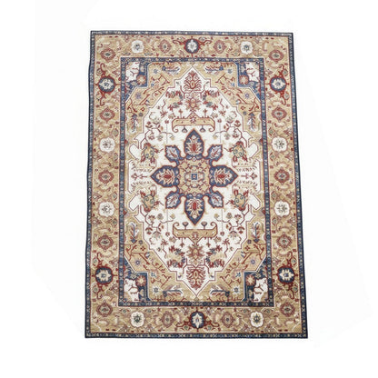 Hano 6x9 Large Area Rug, Vintage Blue Gold Bohemian Persian Style