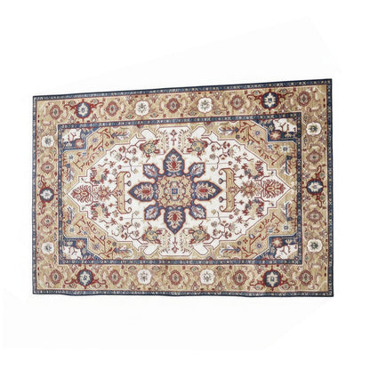 Hano 6x9 Large Area Rug, Vintage Blue Gold Bohemian Persian Style
