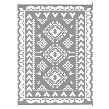 Pema Outdoor Area Rug, Gray and White Patchwork, XL 9x12 Beach Rug