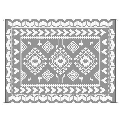 Pema Outdoor Area Rug, Gray and White Patchwork, XL 9x12 Beach Rug