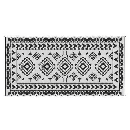 Pema XXL Outdoor Area Rug, Black and White Patchwork