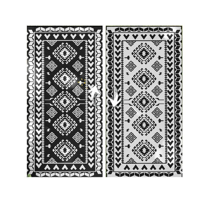 Pema XXL Outdoor Area Rug, Black and White Patchwork