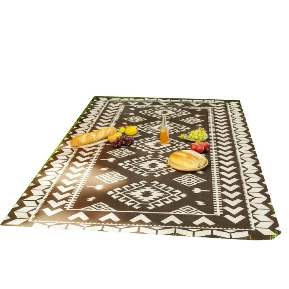Pema XXL Outdoor Area Rug, Black and White Patchwork